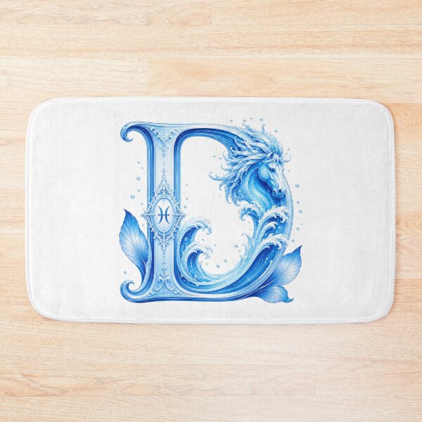 Item preview, Aqua Equus Horse-Pisces Letter D designed and sold by BlissBlvdShop.