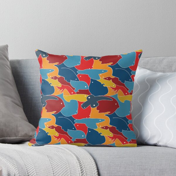 Item preview, Fish Tiles Orange & Blue designed and sold by Outsideuze.