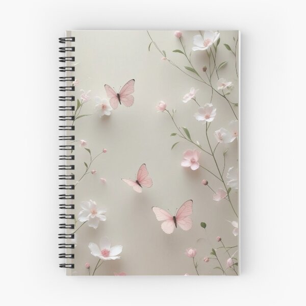 Item preview, Aesthetic Pastel Pink Butterflies and Floral Pattern designed and sold by Hey! your search is end here.