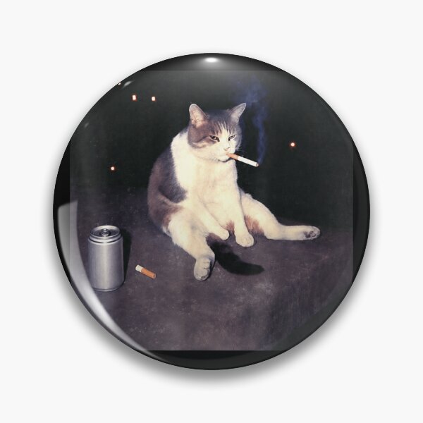 Item preview, Funny Cigarette Smoking Cat Sitting On Ledge At Night Meme Art T-Shirt designed and sold by DuneHaicna.