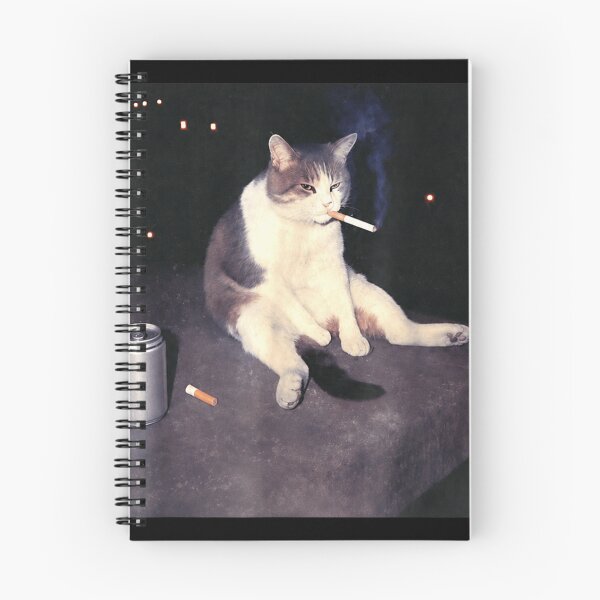 Item preview, Funny Cigarette Smoking Cat Sitting On Ledge At Night Meme Art T-Shirt designed and sold by DuneHaicna.
