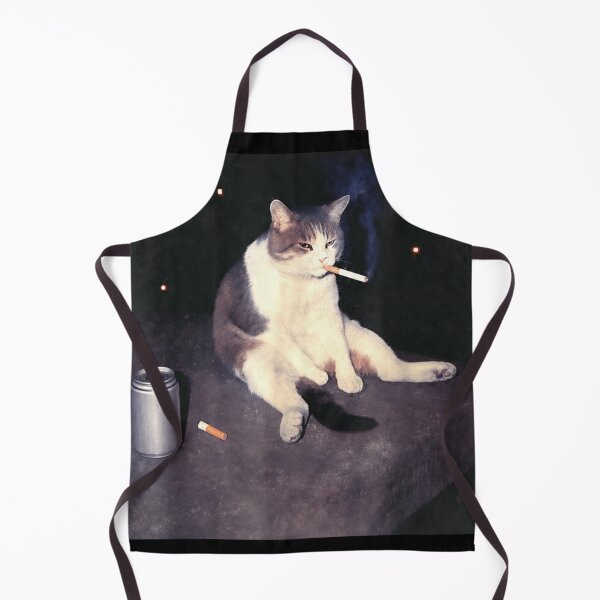 Item preview, Funny Cigarette Smoking Cat Sitting On Ledge At Night Meme Art T-Shirt designed and sold by DuneHaicna.