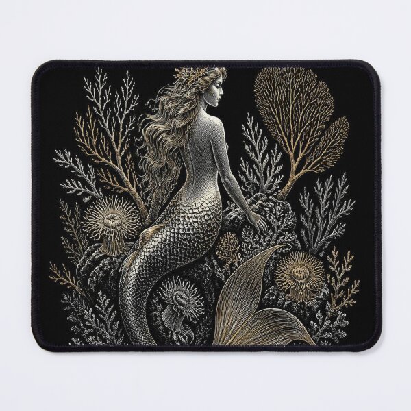 Item preview, Mermaid Coral Dark Academia Engraving designed and sold by SunnyDesign82.
