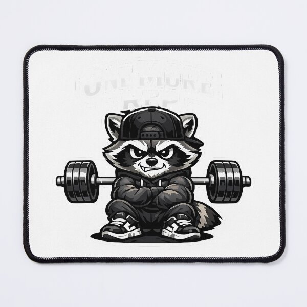 Item preview, One More Rep Gym Raccoon – Funny Workout Cartoon Design designed and sold by Aesthicer.