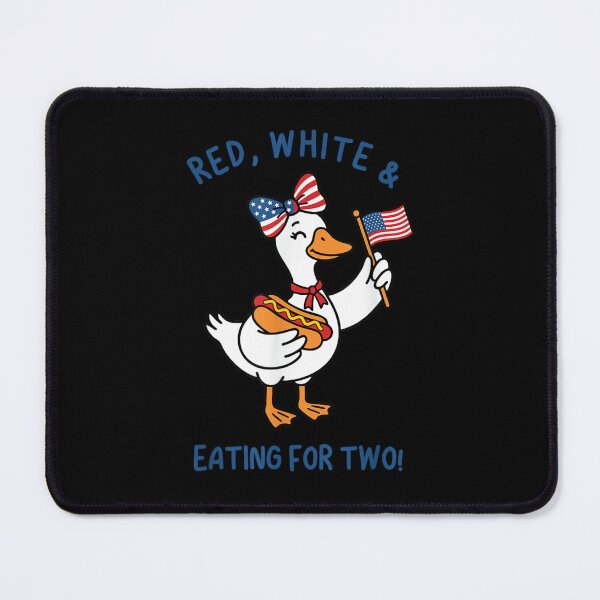 Item preview, Cute Duck Eating Hot Dog Red White And Eating For Two designed and sold by WilliaMaler.