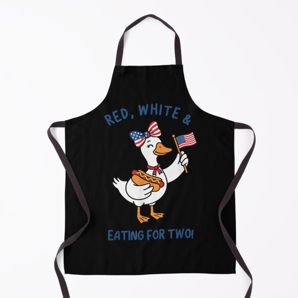 Item preview, Cute Duck Eating Hot Dog Red White And Eating For Two designed and sold by WilliaMaler.