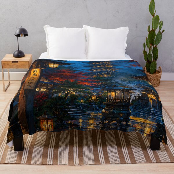 Item preview, Kyoto Night Temple Street – Japanese Lantern & Pagoda Aesthetic Wall Art designed and sold by Gutyz Designs.
