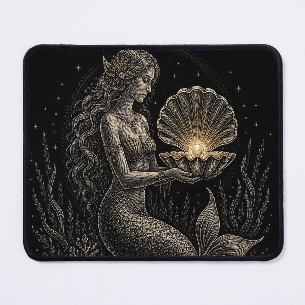 Item preview, Mermaid Pearl Shell Dark Academia Engraving designed and sold by SunnyDesign82.