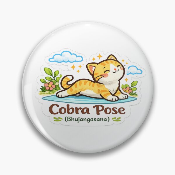 Item preview, Cute Yoga Cat – Cobra Pose (Bhujangasana) Kawaii Sticker designed and sold by Trigart-art.