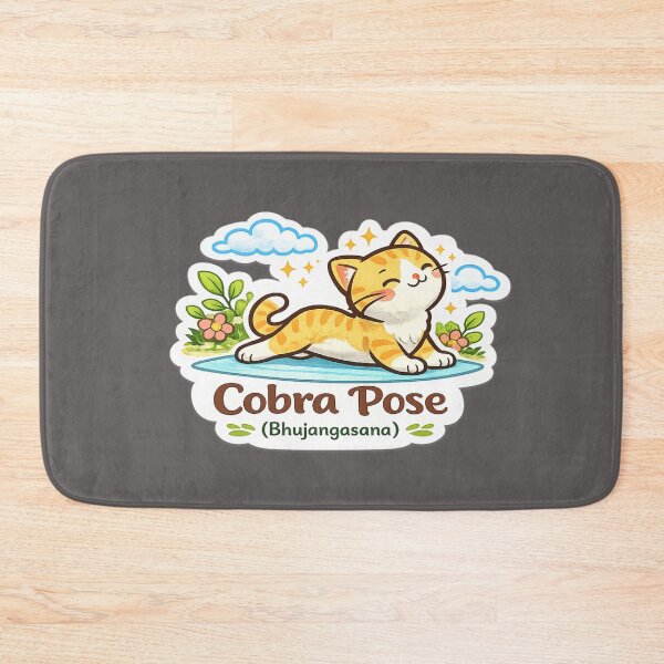 Item preview, Cute Yoga Cat – Cobra Pose (Bhujangasana) Kawaii Sticker designed and sold by Trigart-art.