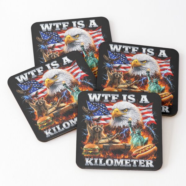 Item preview, Funny Wtf Is A Kilometer Patriotic American Meme Design With Eagle designed and sold by WilliaMaler.