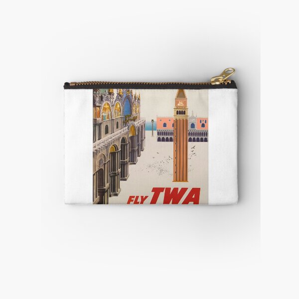 Item preview, Fly TWA Italy Vintage Travel Poster rolled poster | Venice airplane travel art designed and sold by codeslinger.