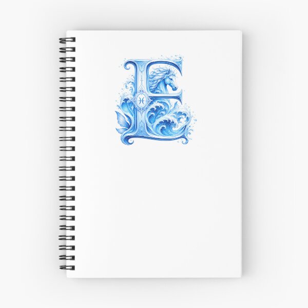 Item preview, Aqua Equus Horse-Pisces Letter E designed and sold by BlissBlvdShop.
