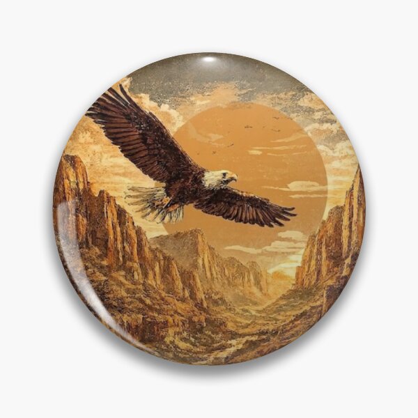 Item preview, Vintage Zion Canyon Poster | Retro Desert Landscape Wall Art | Soaring Eagle Nature Print | Rustic Travel Decor designed and sold by MonaRose_Art.