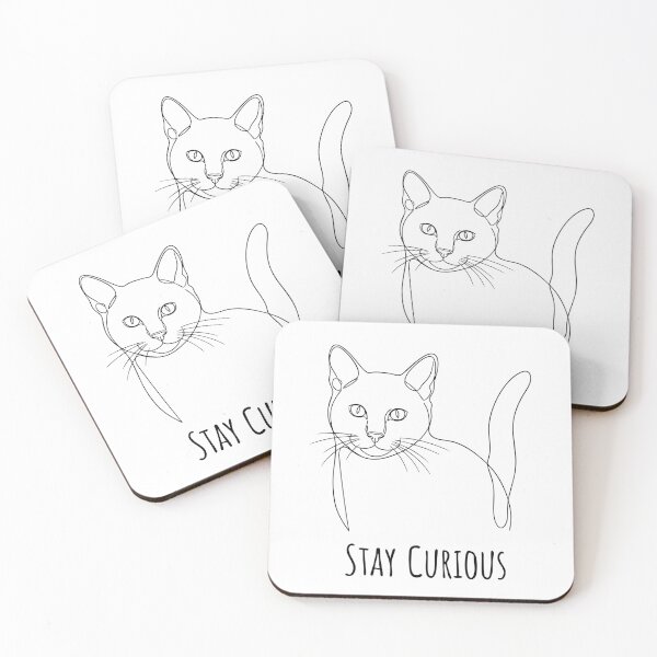 Item preview, Minimalist Cat Stay Curious Line Art designed and sold by Orviona.