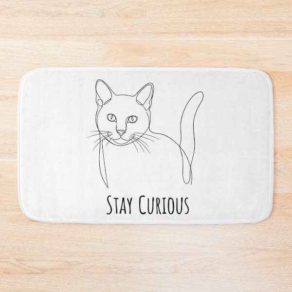 Item preview, Minimalist Cat Stay Curious Line Art designed and sold by Orviona.