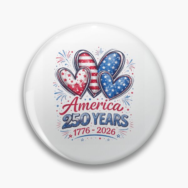 Item preview, Love for America 250 Years Celebration Patriotic Hearts 1776 to 2026 designed and sold by YubitaLeLe.