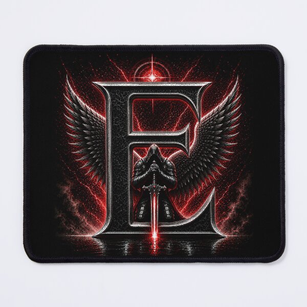 Item preview, Crimson Oath Sentinel Letter E designed and sold by BlissBlvdShop.