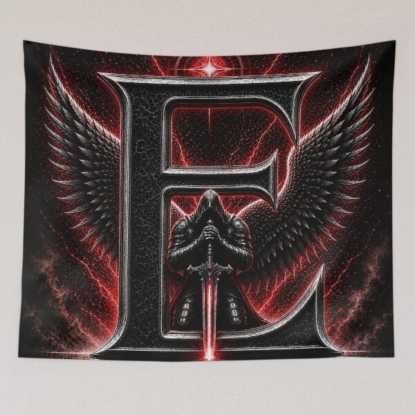 Item preview, Crimson Oath Sentinel Letter E designed and sold by BlissBlvdShop.