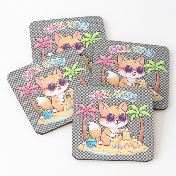 Item preview, Chill Vibes Sandcastle Fox designed and sold by MalinStyle.