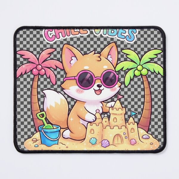 Item preview, Chill Vibes Sandcastle Fox designed and sold by MalinStyle.