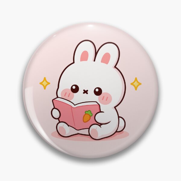 Item preview, Cute Bunny Reading Book - Kawaii Rabbit Book Lover designed and sold by ChosmahDrawing.
