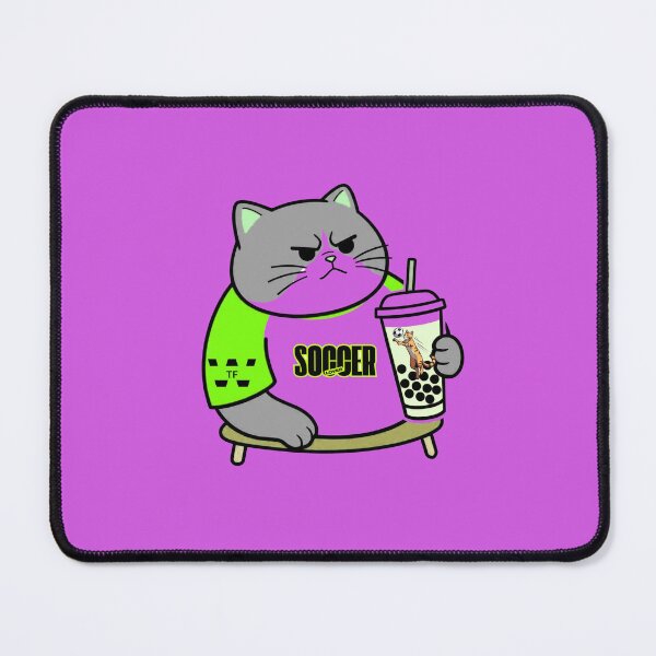 Item preview, Funny Grumpy Green Cat Soccer Lover Raglan Shirt Boba Tea designed and sold by Xyshope.