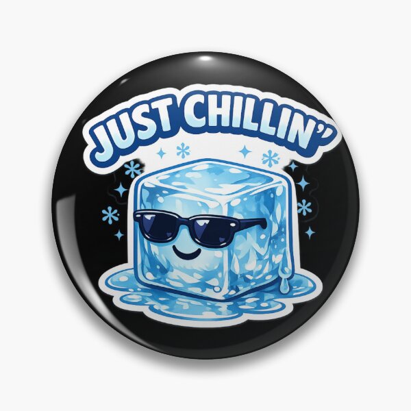 Item preview, Just Chillin' Ice Cube Sticker | Cute Kawaii Ice Cube | Funny Cool Summer Cartoon | Ice Lover Gift | Blue Aesthetic Graphic Tee designed and sold by TulipsArtDesigns .