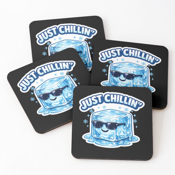 Item preview, Just Chillin' Ice Cube Sticker | Cute Kawaii Ice Cube | Funny Cool Summer Cartoon | Ice Lover Gift | Blue Aesthetic Graphic Tee designed and sold by TulipsArtDesigns .