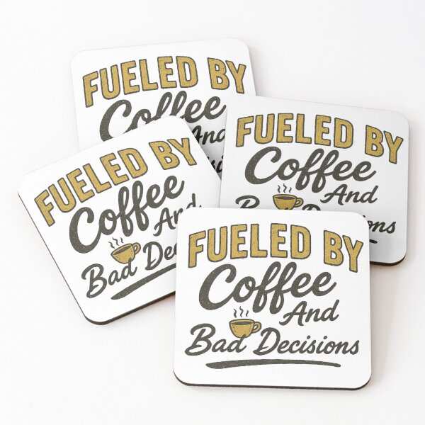 Item preview, Fueled By Coffee And Bad Decisions — Funny Vintage Retro Gift designed and sold by LuminoDesignCo.