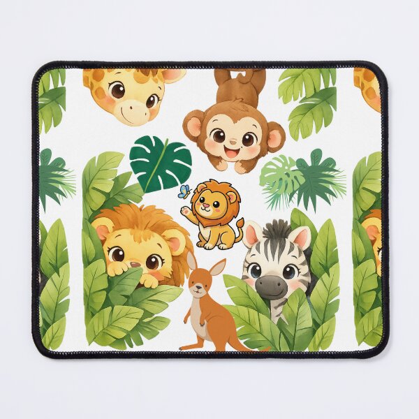 Item preview, Peek-a-Boo Safari Friends Nursery Wall Art designed and sold by Black Signal.