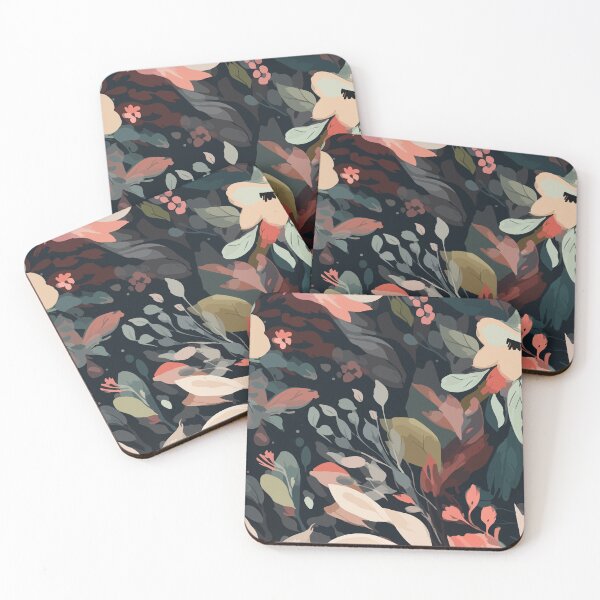 Item preview, Moody Dark Floral Seamless Oil Paint Botanical Pattern designed and sold by THE RILONA.