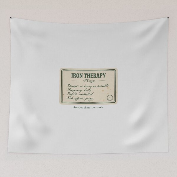Item preview, Iron Therapy Prescription Card - Gym Humor designed and sold by Enea Kelo.