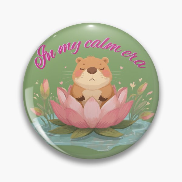 Item preview, In My Calm Era Cute Capybara Lotus designed and sold by TheFrameVault.
