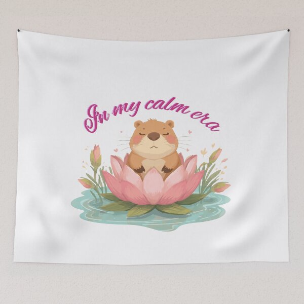 Item preview, In My Calm Era Cute Capybara Lotus designed and sold by TheFrameVault.