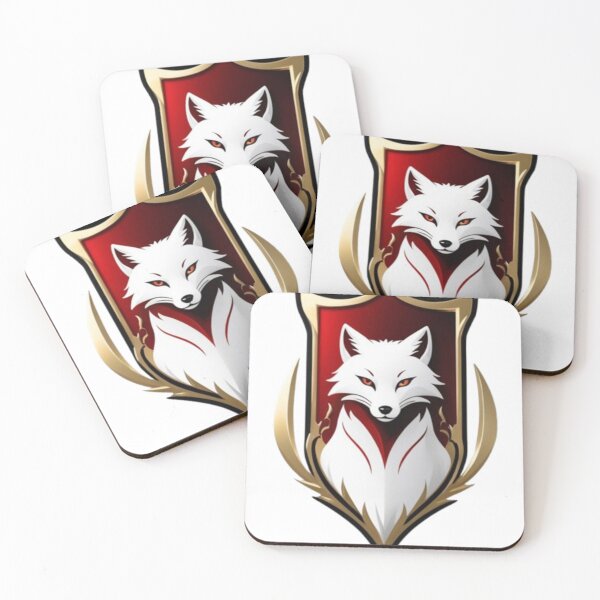 Item preview, White Fox Crest Logo | Elegant Wolf Emblem | Fantasy Animal Shield | Minimalist Digital Art Sticker designed and sold by Saeed  Ahmad.