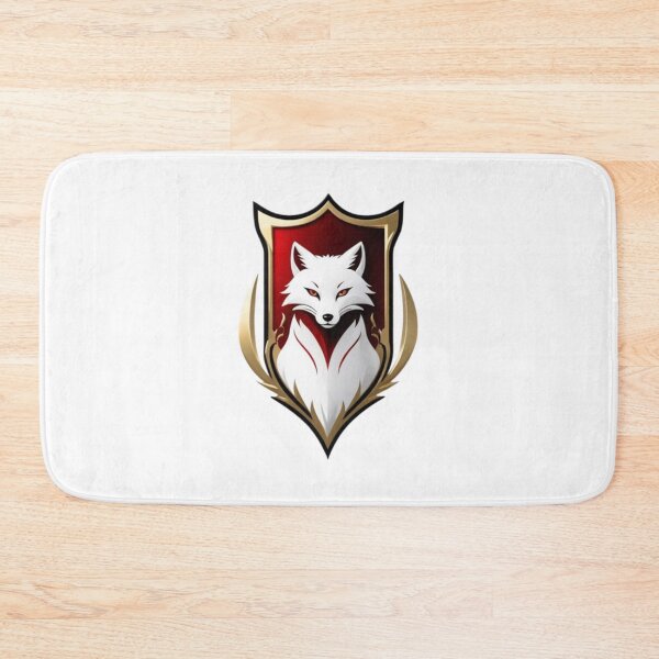Item preview, White Fox Crest Logo | Elegant Wolf Emblem | Fantasy Animal Shield | Minimalist Digital Art Sticker designed and sold by Saeed  Ahmad.