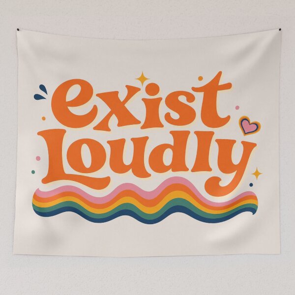 Item preview, Exist Loudly LGBTQ+ Pride Shirt, LGBTQ Pride Rainbow Tee, Pride Month Support T-Shirt, Queer Positive Affirmation Graphic Tee designed and sold by Sprinkle12345.
