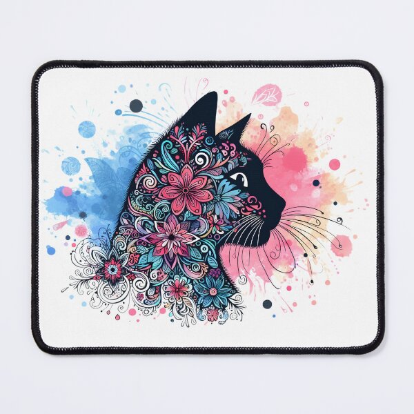 Item preview, Floral Mandala Black Cat designed and sold by NightSpell.