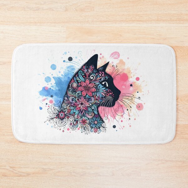 Item preview, Floral Mandala Black Cat designed and sold by NightSpell.