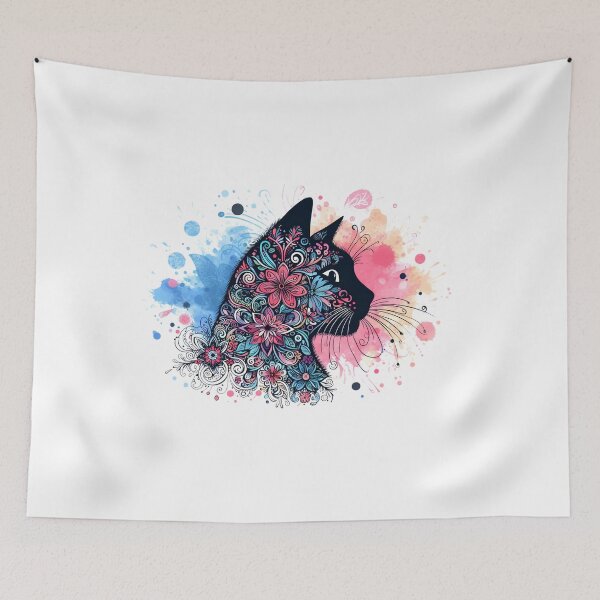 Item preview, Floral Mandala Black Cat designed and sold by NightSpell.
