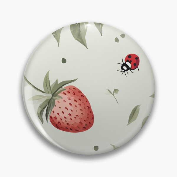 Item preview, Vintage Cottagecore Strawberry Ladybug Botanical Pattern designed and sold by THE RILONA.