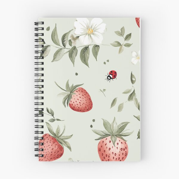 Item preview, Vintage Cottagecore Strawberry Ladybug Botanical Pattern designed and sold by THE RILONA.