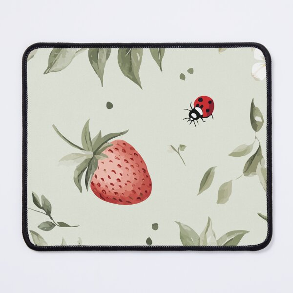 Item preview, Vintage Cottagecore Strawberry Ladybug Botanical Pattern designed and sold by THE RILONA.