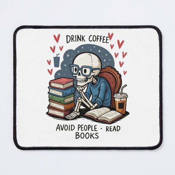 Item preview, Drink Coffee Avoid People Read Books Skeleton designed and sold by NightSpell.
