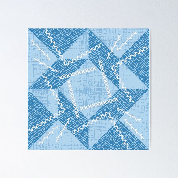 Artikelvorschau, Besticktes Quiltquadrat in Türkis entworfen und verkauft von ardesignstudios.