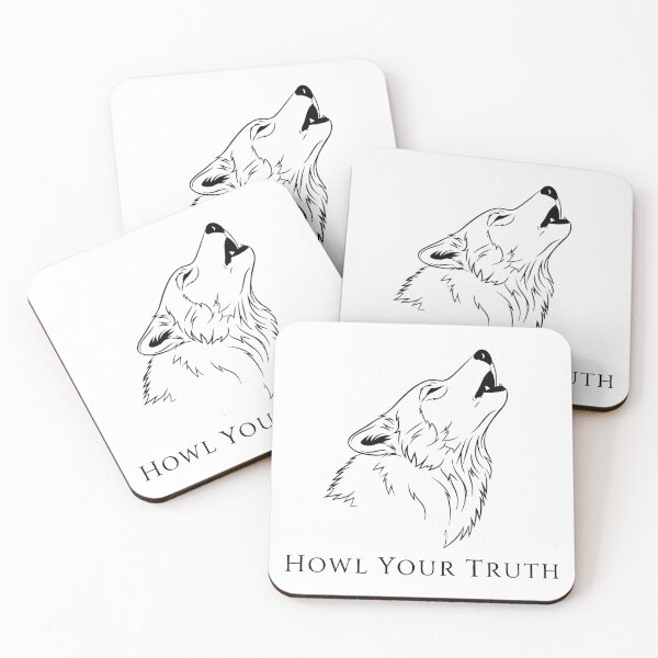 Item preview, Minimalist Wolf Howl Your Truth Line Art designed and sold by Orviona.