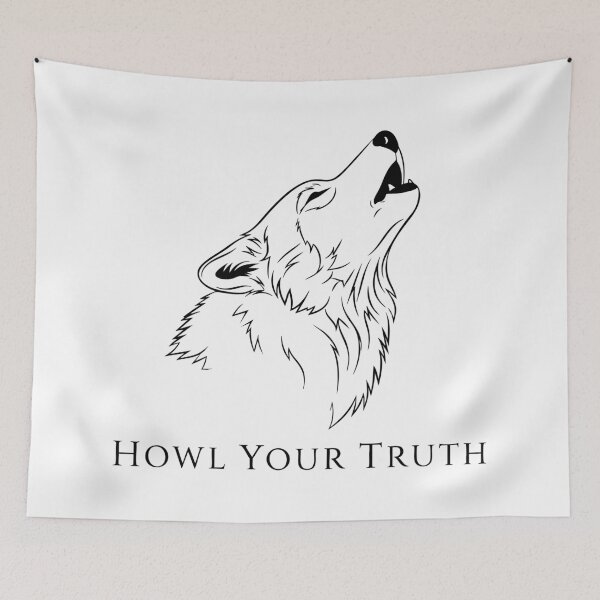 Item preview, Minimalist Wolf Howl Your Truth Line Art designed and sold by Orviona.