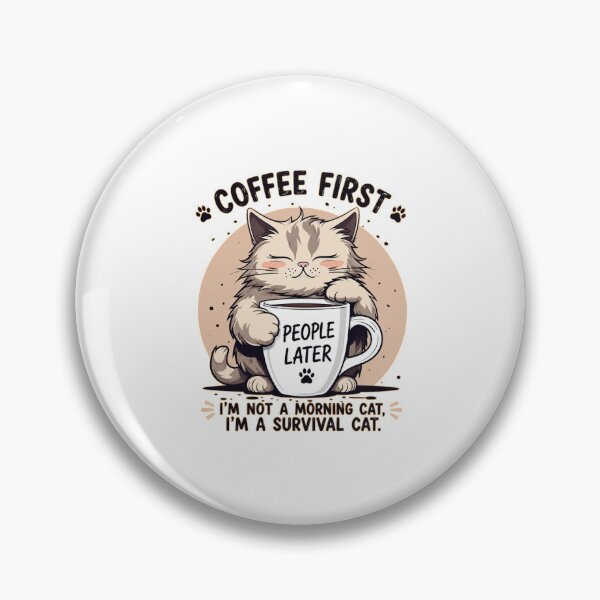 Item preview, Coffee First Funny Cat - People Later Cute Coffee Lover Cat T-Shirt designed and sold by LONE SPIRIT CO..