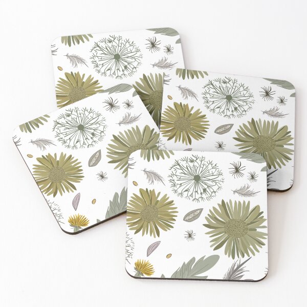 Item preview, Muted Sage Green Wildflower Dandelion Botanical Pattern designed and sold by THE RILONA.